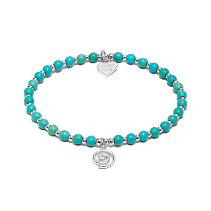 ANNIE HAAK - Turquoise Mini Orchid Silver Charm Bracelet - Spiral