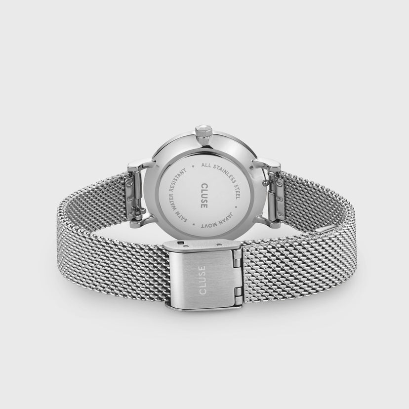 Cluse silver store mesh watch